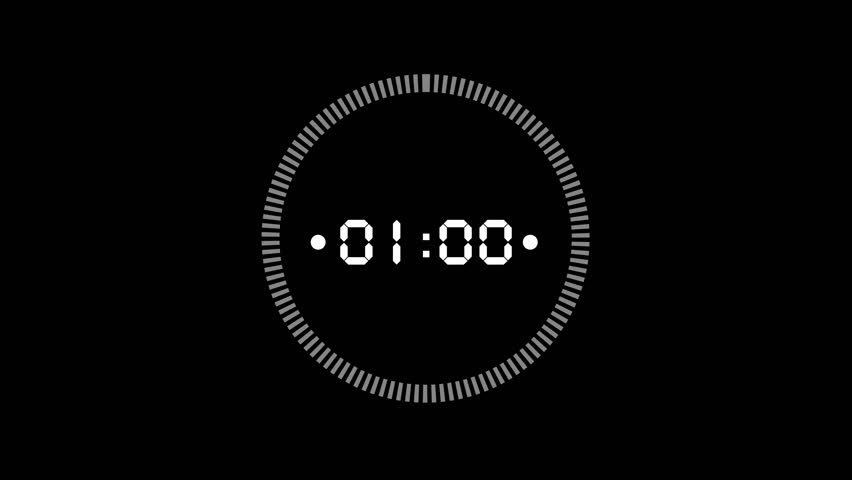 countdown timer animation from 60 to 0 seconds 4k , High quality 4K video. 