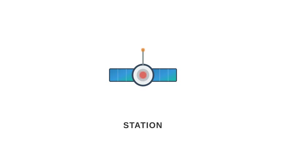 Futuristic Space Station Modules in Earth Orbit Animation