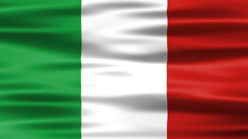 Waving Italy flag Animation loop. Italian flag in the wind 