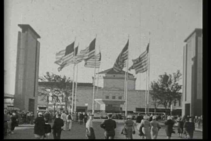1930s - The Century of Progress Exposition. Scenes from the opening ceremony of the Summer Olympic Games in Los Angeles in 1932.