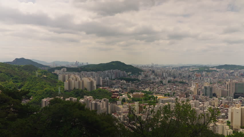 Street perspective of Seoul with modern city infrastructure