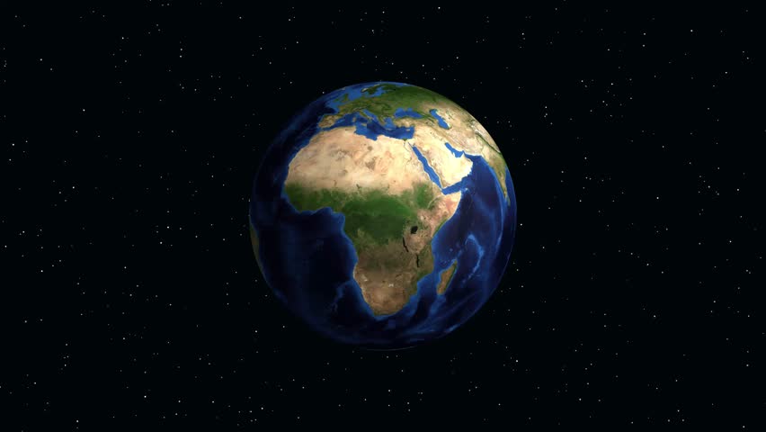 Digital globe rotates and zooms into South America, highlighting Santiago Chile with informational text