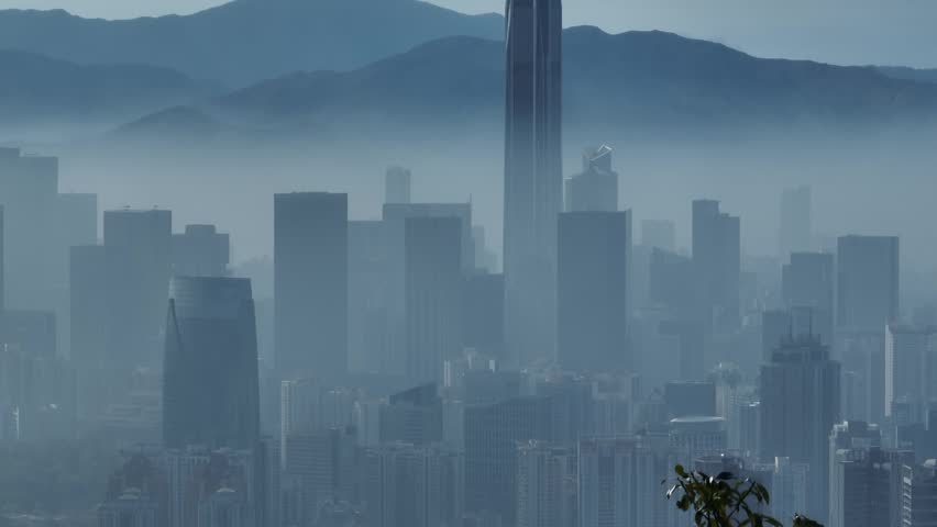Aerial view of landscape in Shenzhen city, China