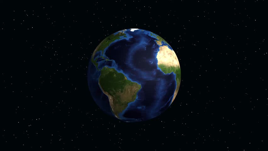 Digital globe rotates and zooms from space to a specific location marker in Southern Israel