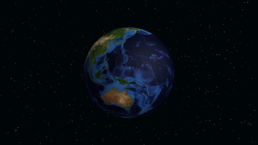A digital globe rotates and zooms into the Sunshine Coast region of Queensland, Australia
