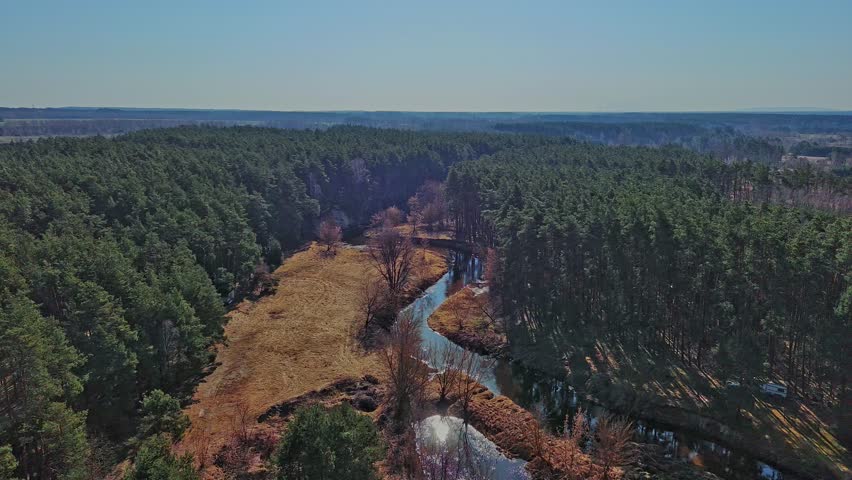 Early spring on a small river, Poland.