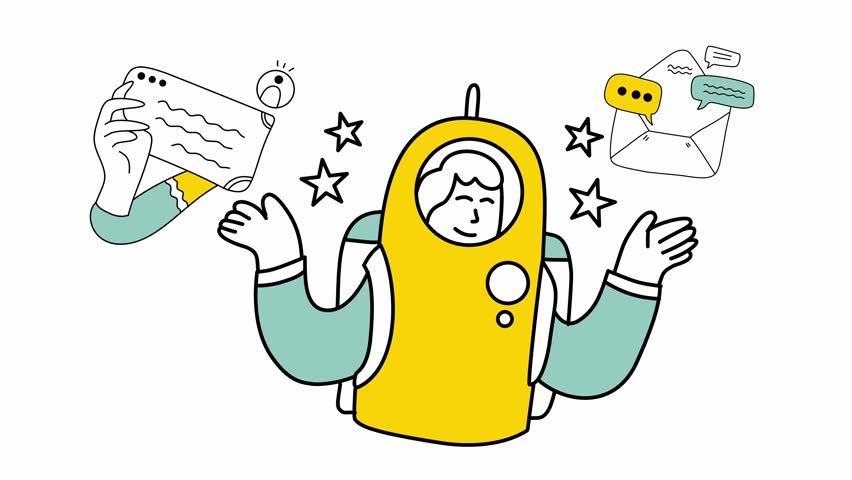 person in space gear carrying important papers for high mission