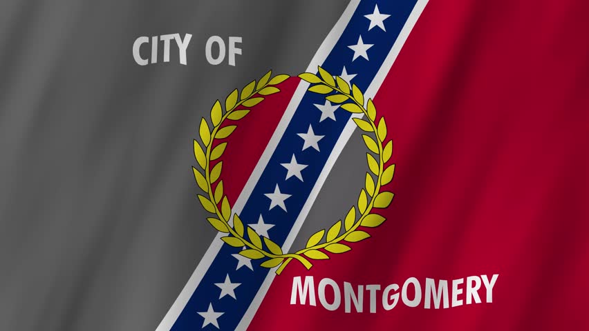 Montgomery Alabama City Flag Waving 4K Realistic State Capital National Symbol