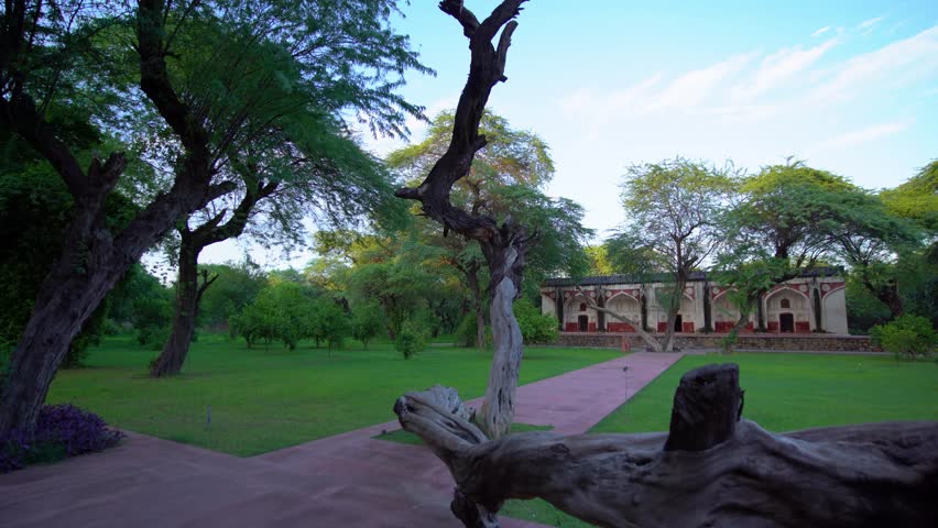 Beautiful heritage and nature scenes from Sunder Nursery showcasing Mughal-era architecture, landscaped gardens, and serene outdoor environment in New Delhi, India.