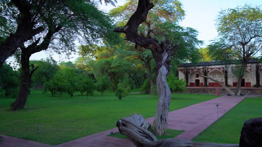 Beautiful heritage and nature scenes from Sunder Nursery showcasing Mughal-era architecture, landscaped gardens, and serene outdoor environment in New Delhi, India.