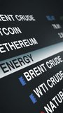 Close up of a digital market interface displaying energy commodities like Brent crude, WTI crude and natural gas with clean typography and modern UI styling on dark background. - Powered by Shutterstock - Get 15% off with code: PIKWIZARD15