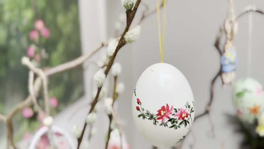 beautifully decorated Easter bush in spring