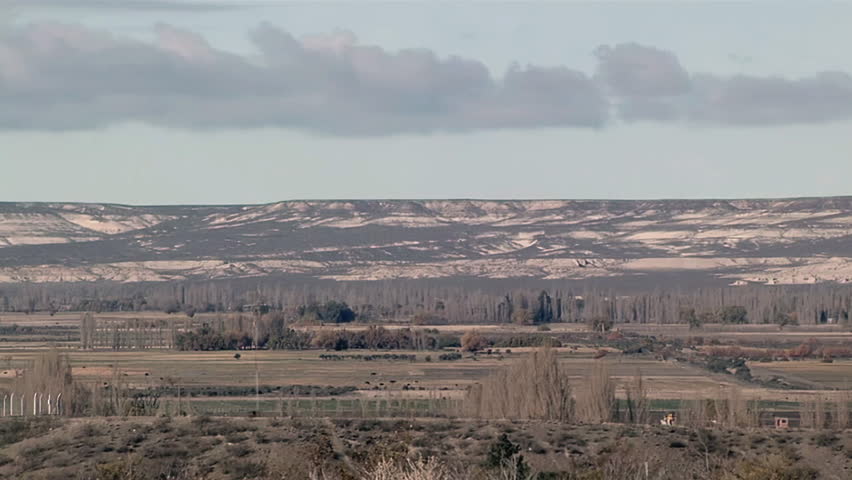 Patagonian Bardas and Plateau Landscape near Gaiman, Chubut Province, Argentina