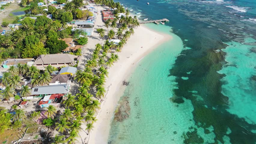 Beautiful beach with crystal clear waters located in the town of "Mano Juan" on Saona Island, Dominican Republic.