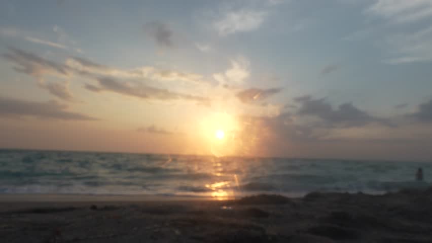 Beautiful Beach Sunset Time-Lapse with Ocean and Clouds. Florida Gulf Coast Sunset.
