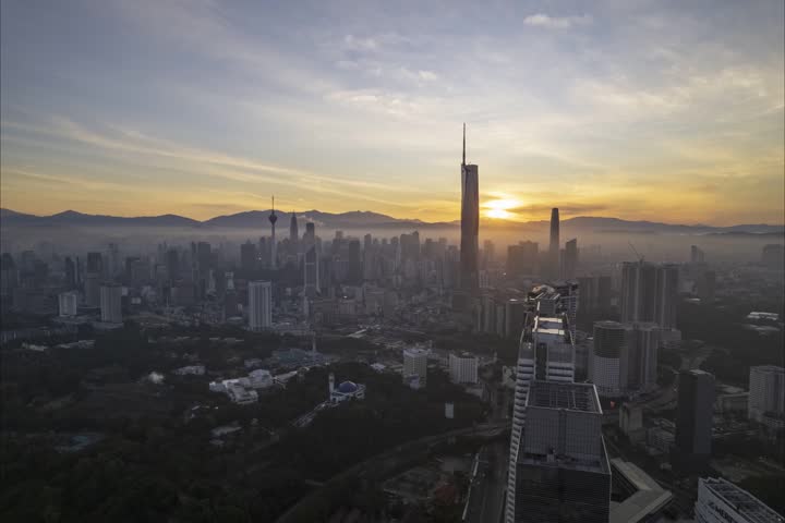 beautiful view of kuala lumpur, malaysia city skyline