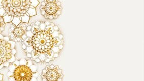 Elegant Golden Mandala Ornaments Animation on White Background for Islamic Festivals and Weddings - Powered by Shutterstock - Get 15% off with code: PIKWIZARD15