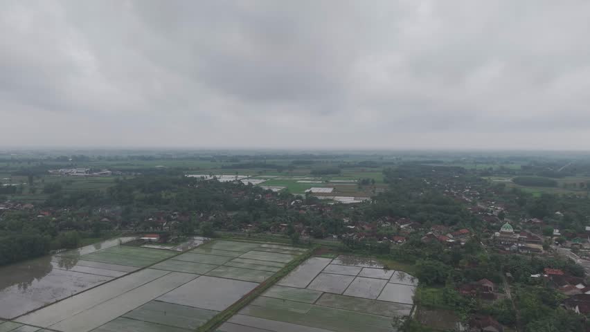 Aerial view of rural landscape with fields