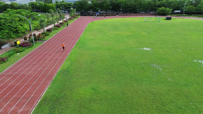  Sports field and running track seen from above