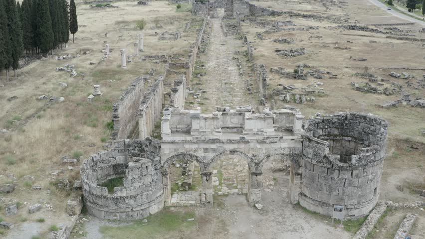Pamukkale Hierapolis Ruins Ancient City Travel Destination Turkey