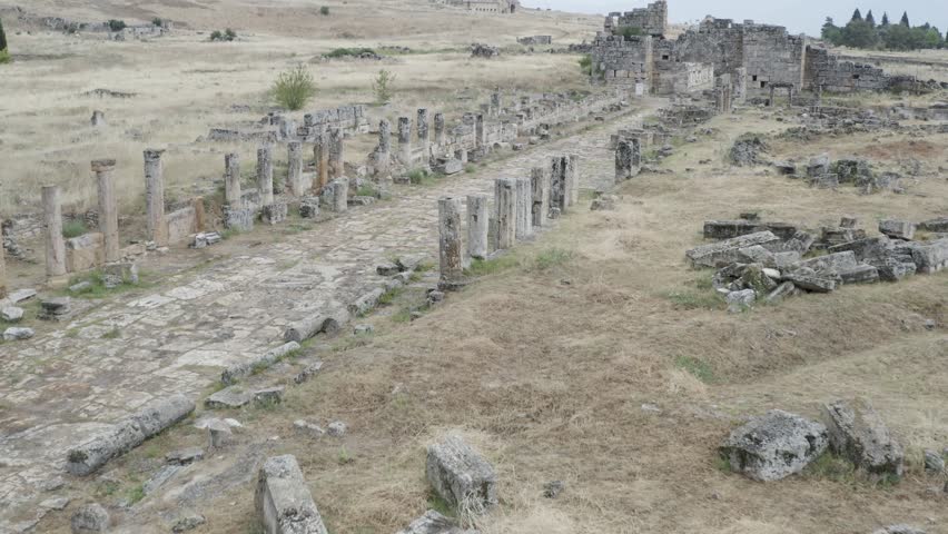 Hierapolis Ancient City Gate in Pamukkale Denizli Turkey Archaeological Ruins