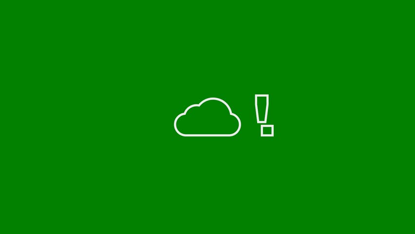 Cloud Security Breach, Cloud Attack, Cloud Compromise, API Exploitation concept - minimal motion graphics clip with Green Background, Seamless Looping, foreground color 7.5% gray
