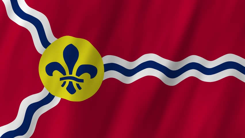 St Louis Missouri City Flag Waving 4K Realistic Gateway to the West Symbol