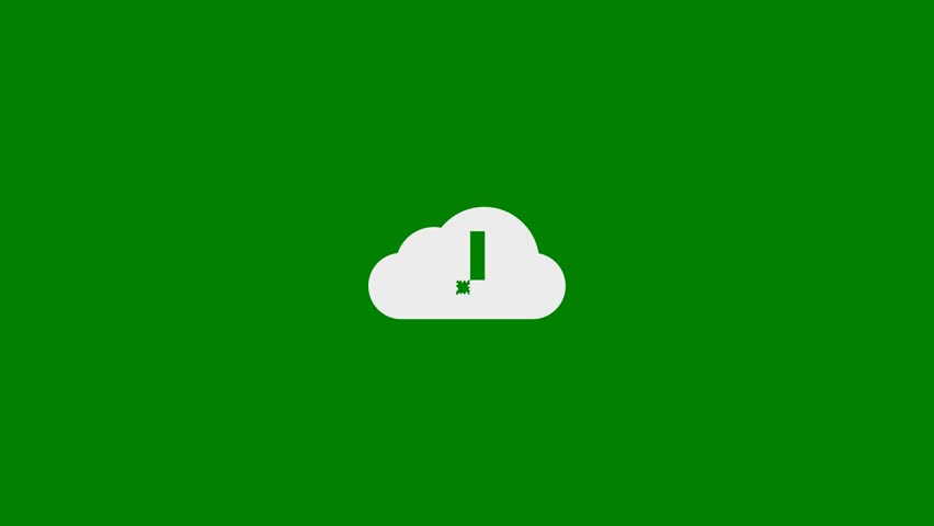 Cloud Security Breach, Cloud Attack, Cloud Compromise, API Exploitation concept - minimal motion graphics clip with Green Background, Seamless Looping, foreground color 7.5% gray