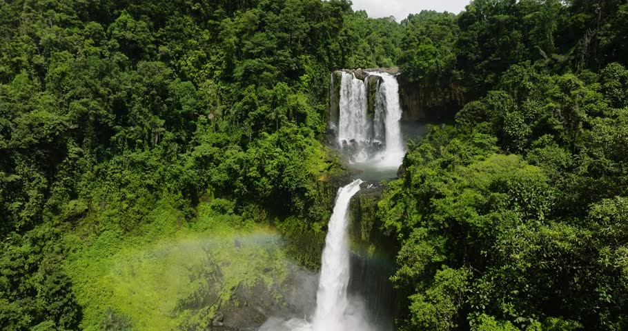 Beautiful waterfall in jungle, the Limunsudan Falls. Mindanao, Philippines.