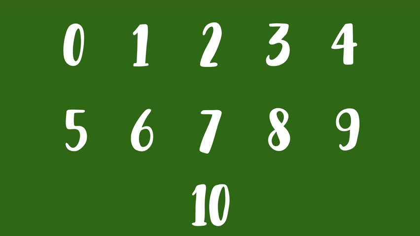 Hand Drawn Doodle Numbers 1 to 10 2D Animation Green Screen Asset | Counting Numbers Motion Overlay | Fun Hand-Drawn Counting Animation for Education Videos