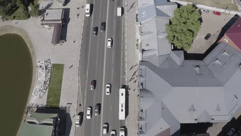 Drone Moving Forward Revealing Skyline Upward Tilt