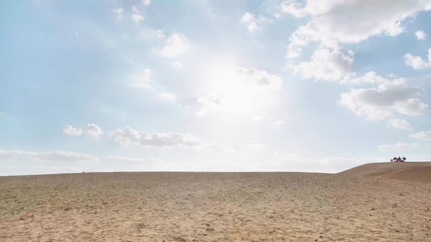 beautiful desert view of egypt on sunny day and blue sky