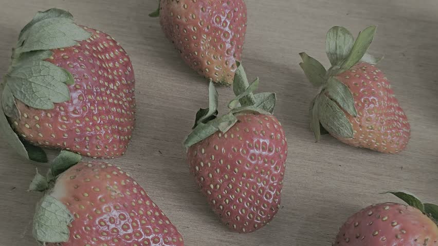 Macro close-up of a fresh red strawberry.