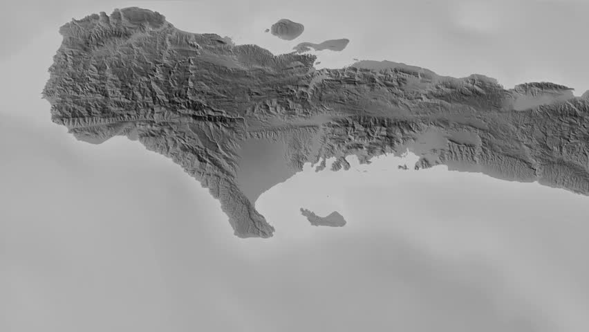Sud region, Haiti, extruded. Grayscale map