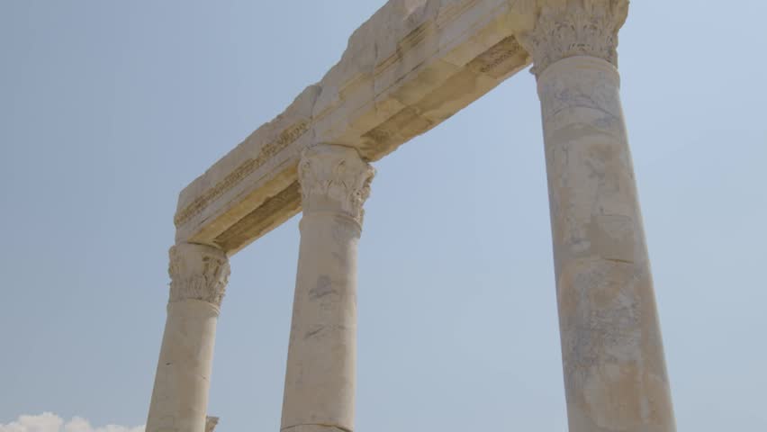 Ancient Ruins of Laodicea Columns and Temple Remains in Denizli Turkey.