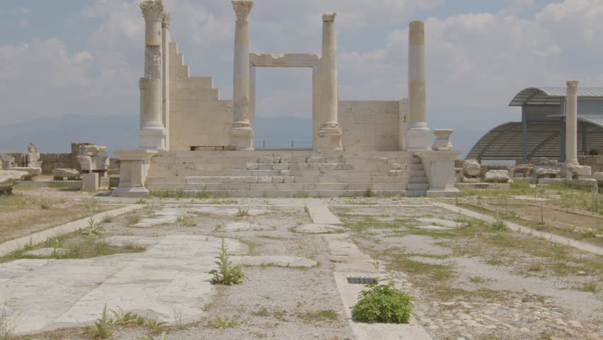 Ancient Ruins of Laodicea Columns and Temple Remains in Denizli Turkey.