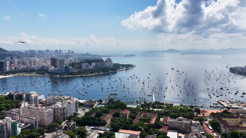 Rio De Janeiro Skyline In Rio De Janeiro In Brazil. Beauty In Nature Scene. Downtown District. Guanabara Bay Skyline. Rio De Janeiro Skyline In Rio De Janeiro In Brazil. Beautiful Cityscape.