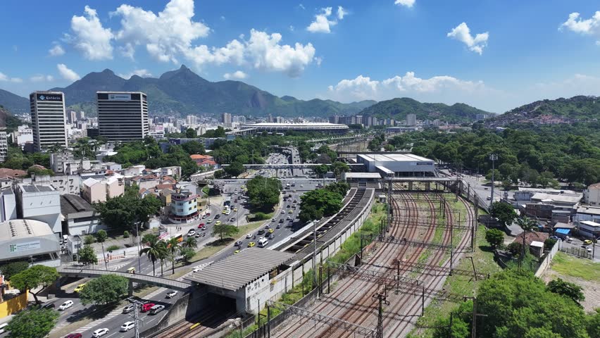 Rio De Janeiro Skyline In Rio De Janeiro In Brazil. Beautiful Day Scenery. Downtown City. Transport Skyline. Rio De Janeiro Skyline In Rio De Janeiro In Brazil. Tourism Landmark.
