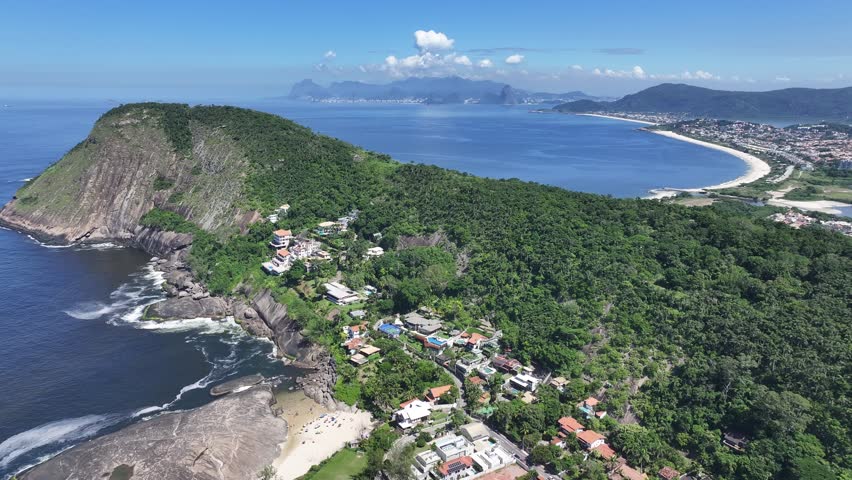 Niteroi Skyline In Niteroi Rio De Janeiro Brazil. Travel Landscape. Tropical Scenery. Nature Skyline. Niteroi Skyline In Niteroi Rio De Janeiro Brazil. Tourism Landmark.
