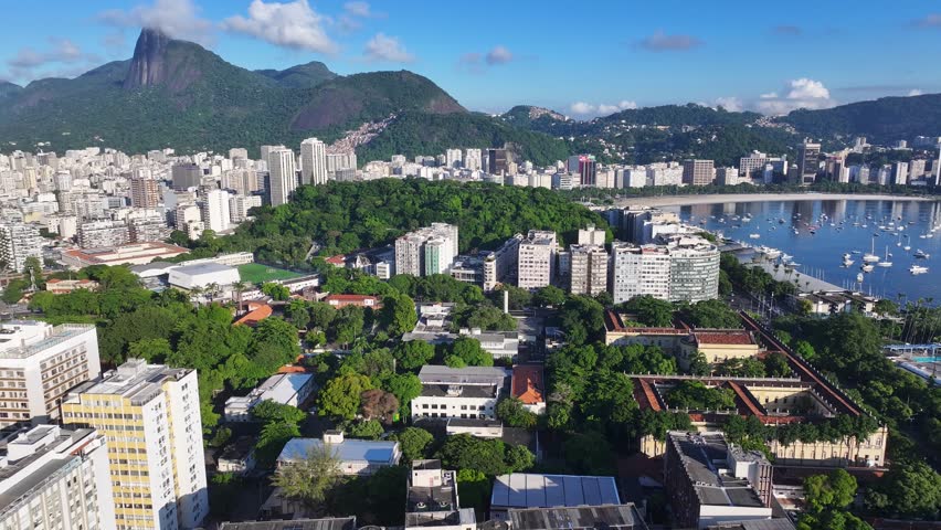 Rio De Janeiro Skyline In Rio De Janeiro In Brazil. Botafogo Scenery. Downtown District. Guanabara Bay Skyline. Rio De Janeiro Skyline In Rio De Janeiro In Brazil. Beautiful Cityscape.