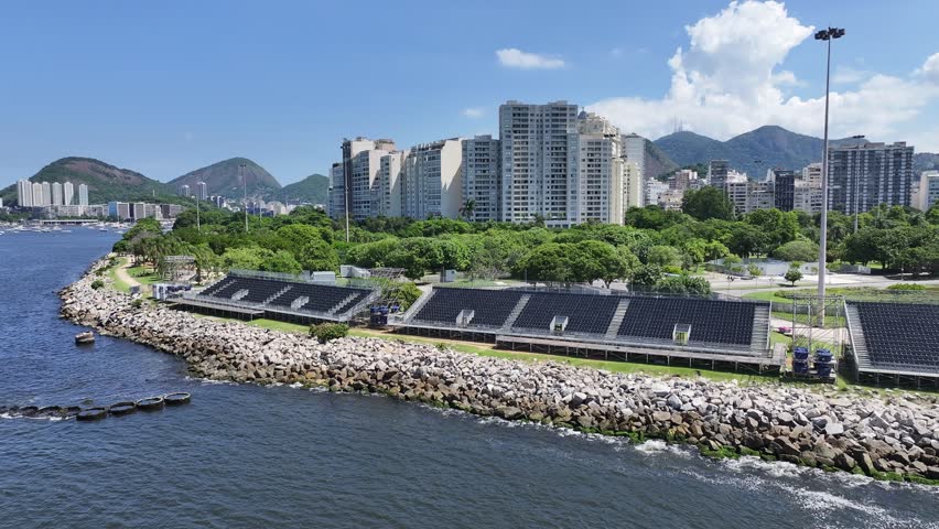 Rio De Janeiro Skyline In Rio De Janeiro In Brazil. Sugarloaf Mountain Scenery. Downtown District. Guanabara Bay Skyline. Rio De Janeiro Skyline In Rio De Janeiro In Brazil. Beautiful Landscape.