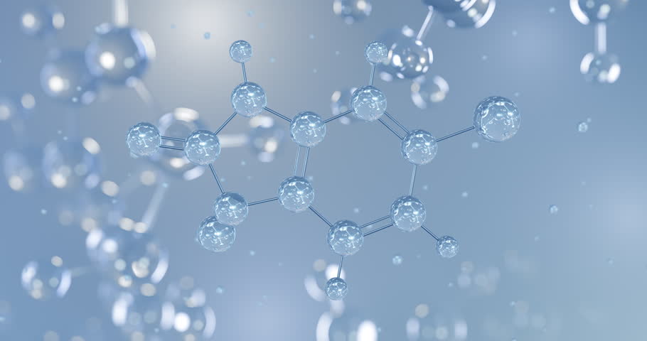 Chlorzoxazone rotating 3D model of cns depressant, seamless looped video
