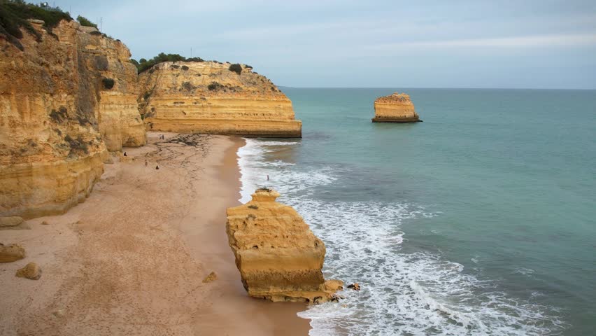 Coastal landscape the southern coast of the Algarve, Portugal.