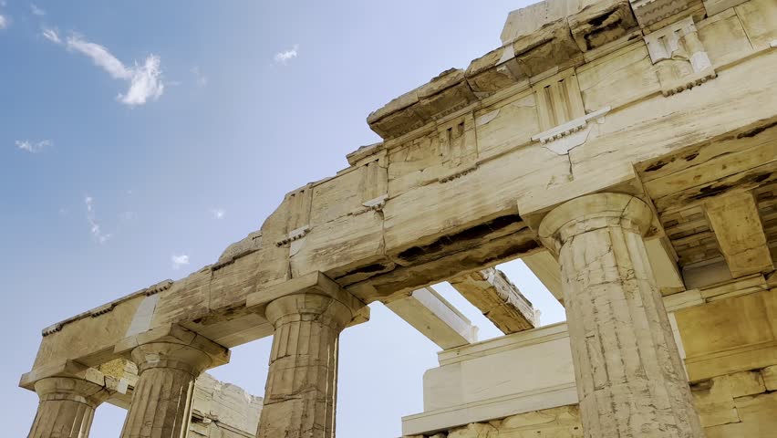 The monumental gateway to the Acropolis in Athens.