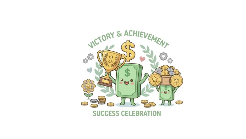 Cute Dollar Icon Flat Vector Design