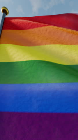 Rainbow peace flag waving during the pride month celebration