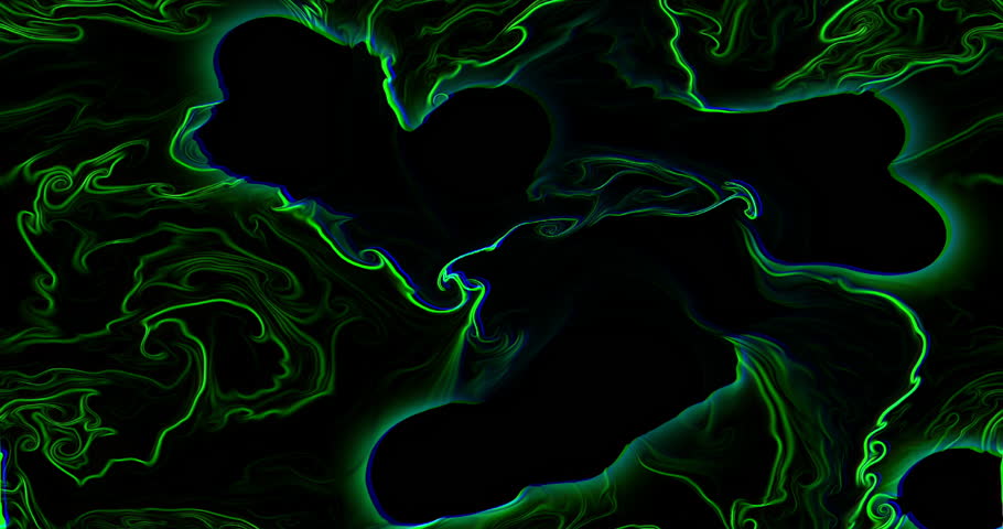 Frames display animated abstract background with Green algae patterns moving and changing in dynamic ways over time.