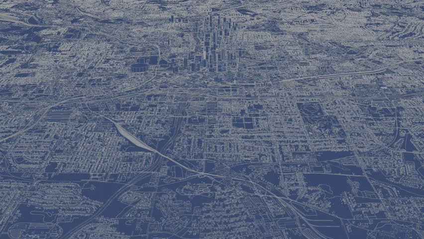 3D looped animation of city - Atlanta USA