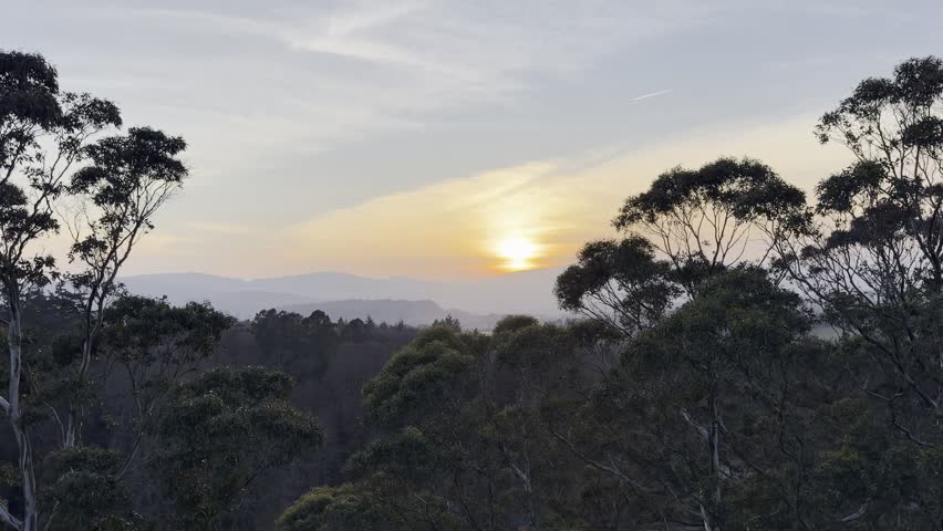 Irish Sunset from the Spiral Viewing Tower at Beyond the Trees, Avondale