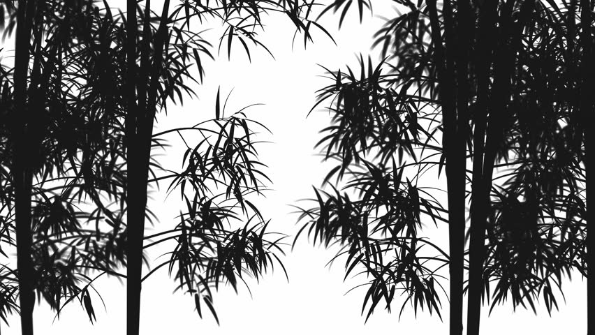 The animated silhouette of the bamboo forest is in a seamless loop.